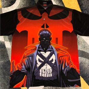 Punisher Shirt Button Up Marvel